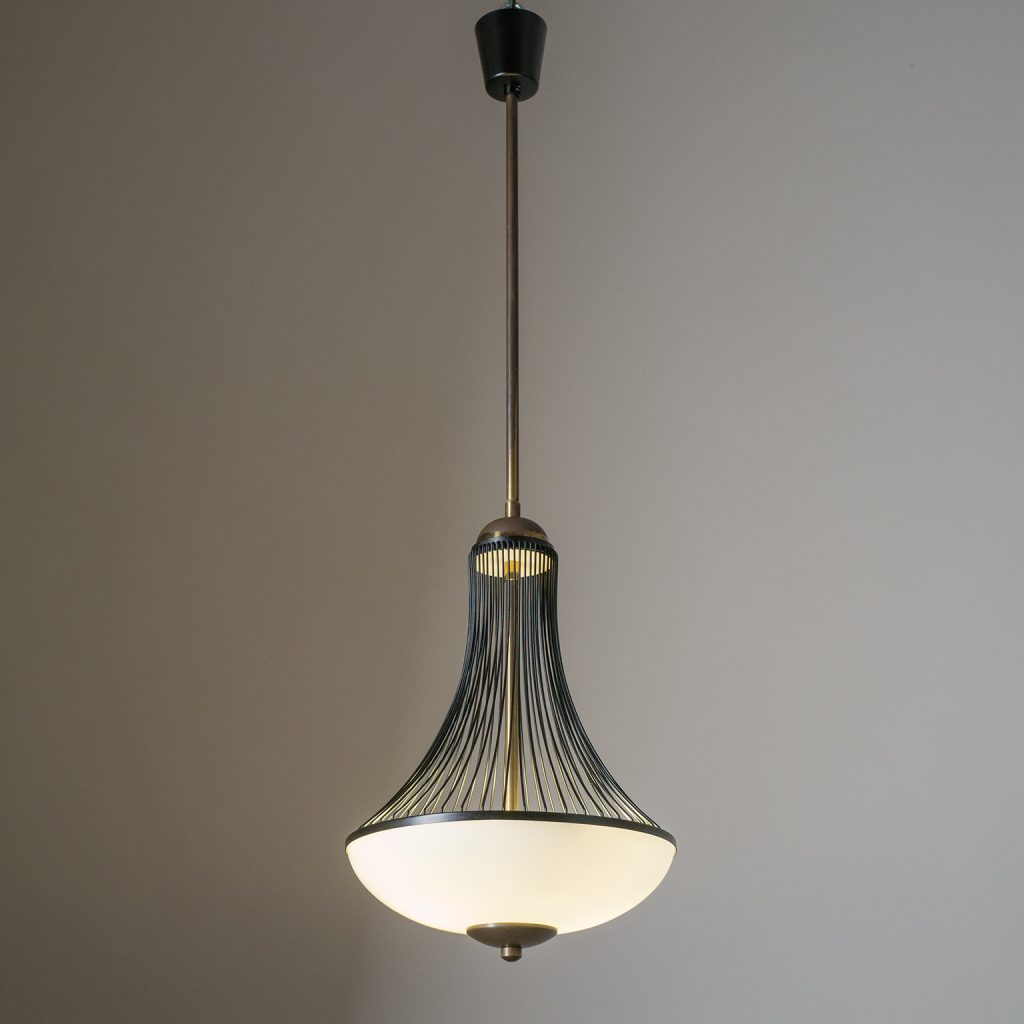 Pair of Italian Wire Pendants, 1950s