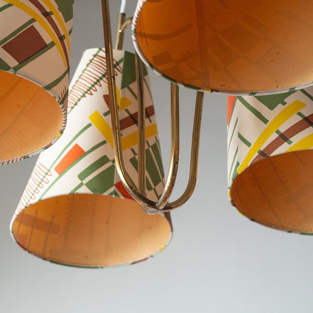 Austrian Paper Cone Chandelier, 1950s
