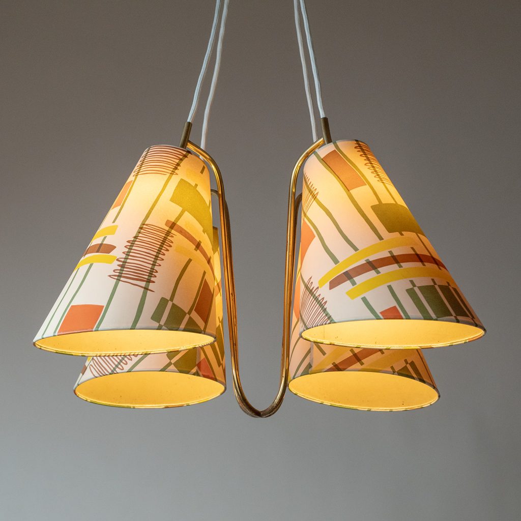 Austrian Paper Cone Chandelier, 1950s