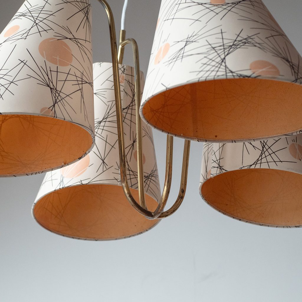 Austrian Paper Cone Chandelier, 1950s