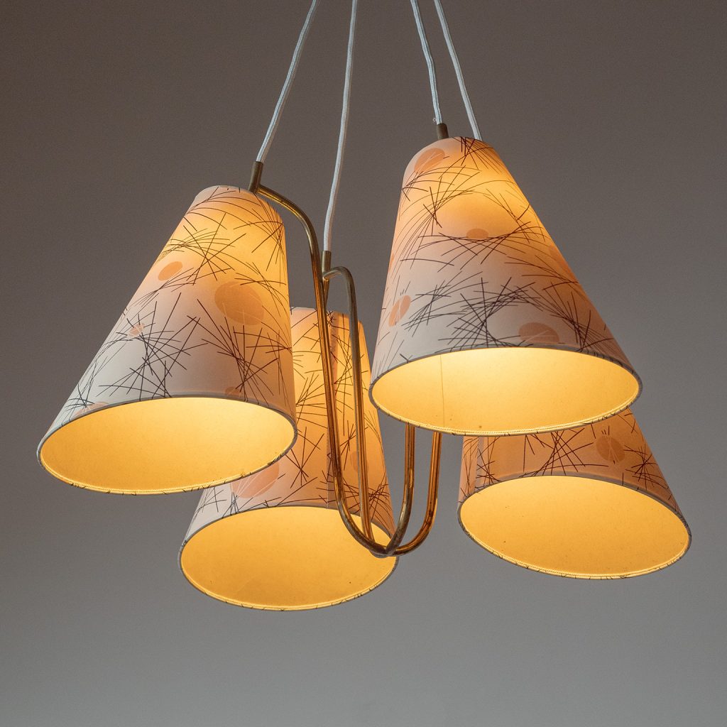 Austrian Paper Cone Chandelier, 1950s
