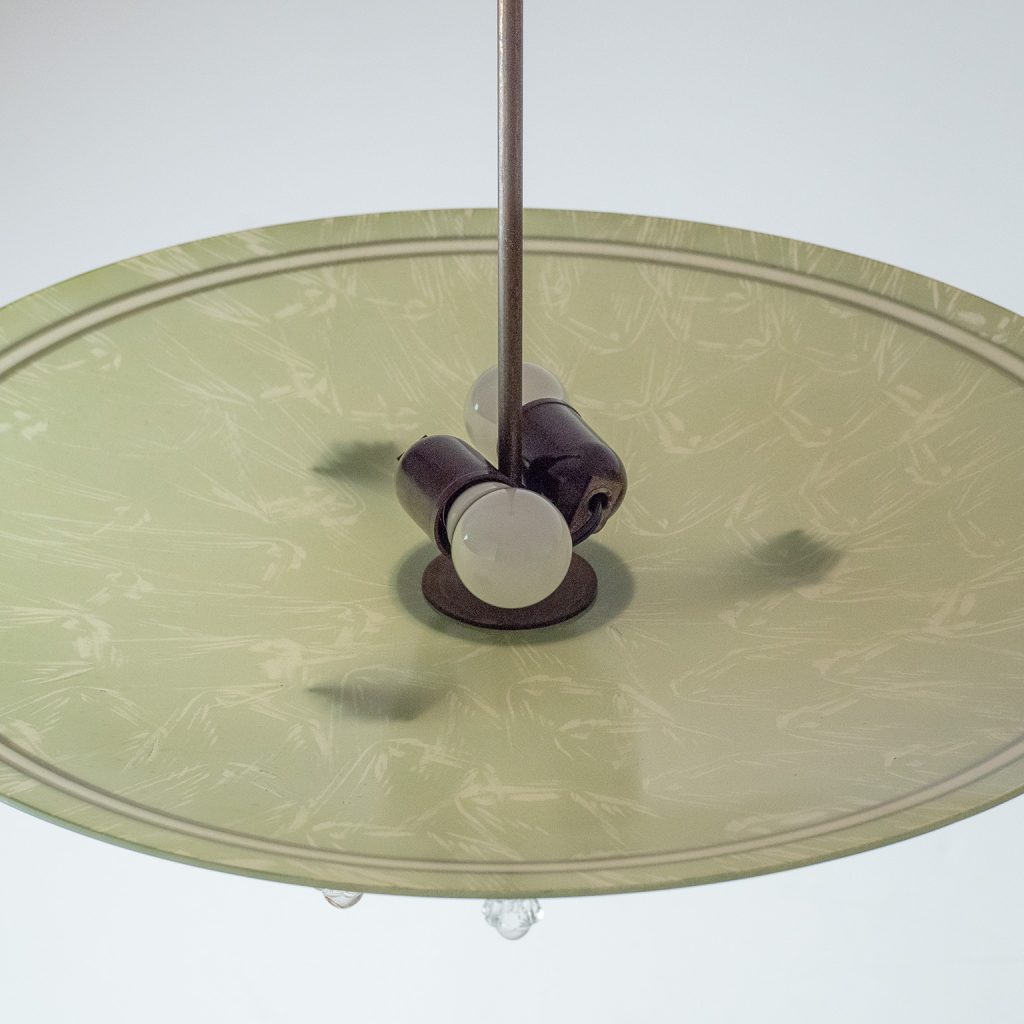 Italian Enameled Glass Chandelier, 1940s