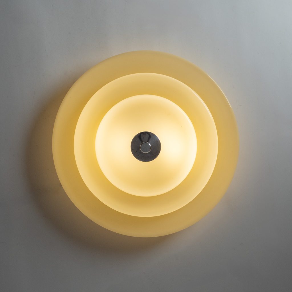 German Art Deco Glass Flush Mount, 1930s