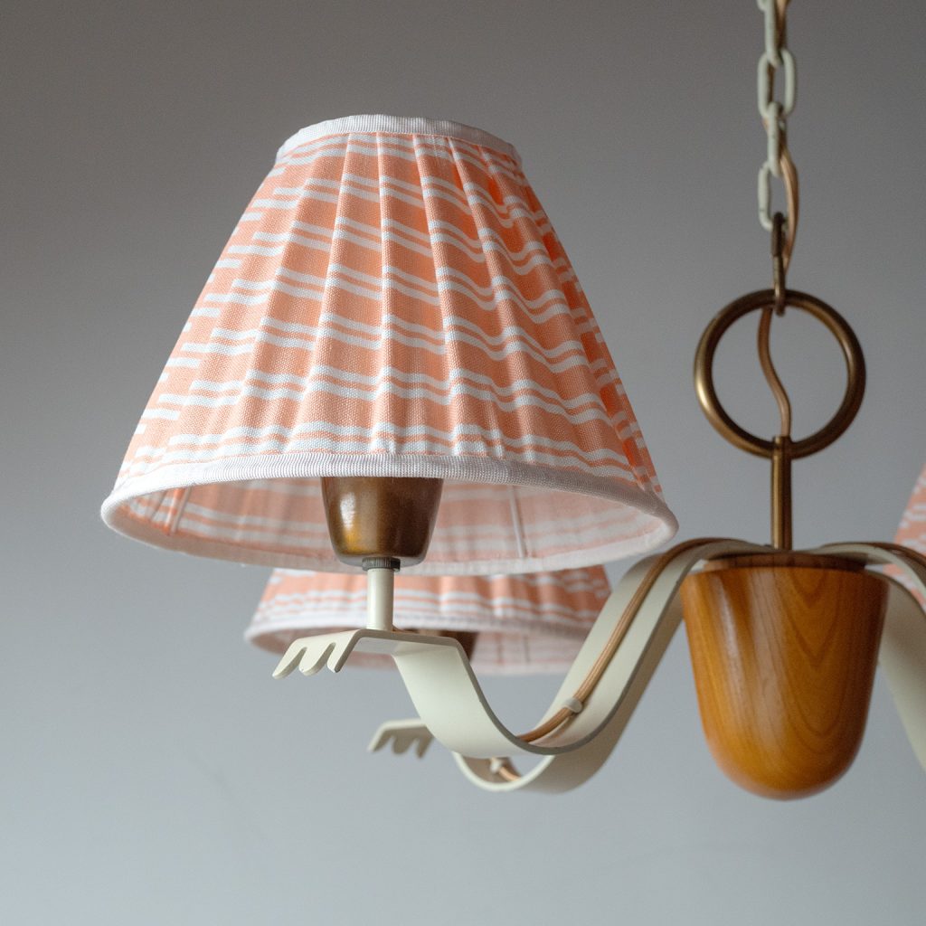 Rare Hans Bergström Iron And Wood Chandelier, 1940s