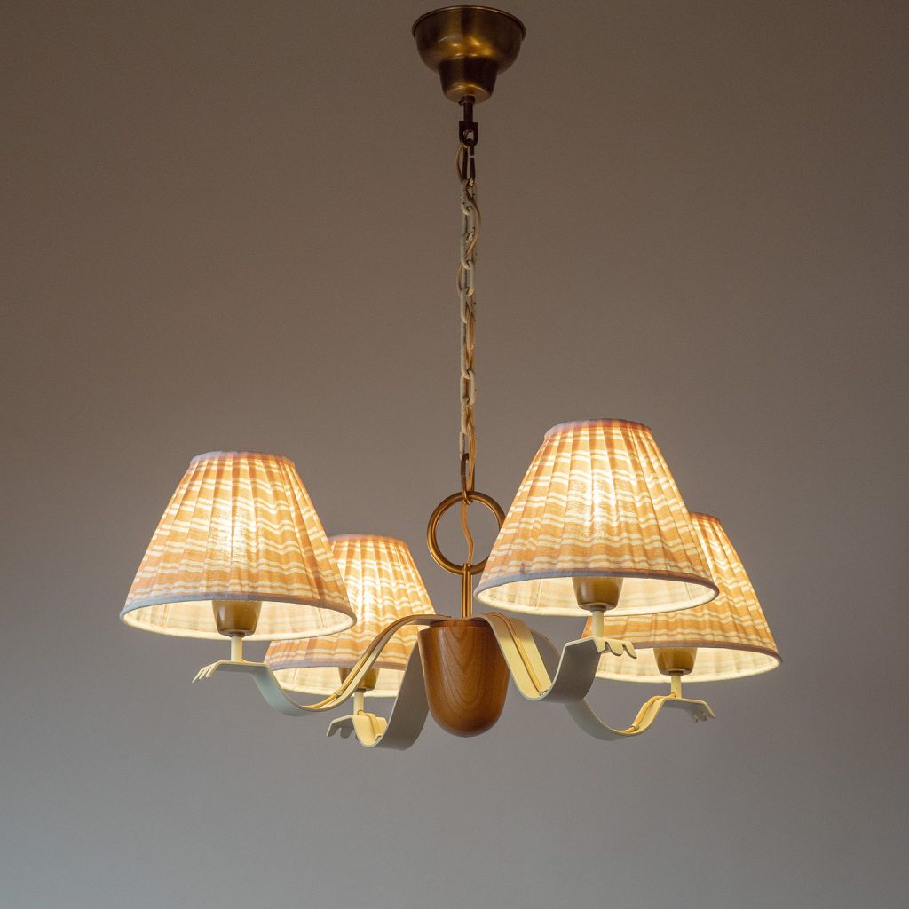 Rare Hans Bergström Iron And Wood Chandelier, 1940s