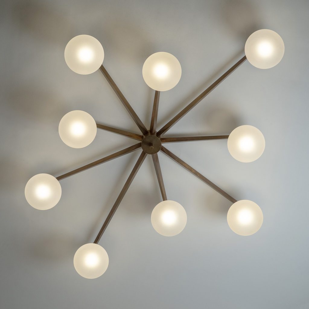 Angelo Lelii Stella A 9 Ceiling Light, circa 1960
