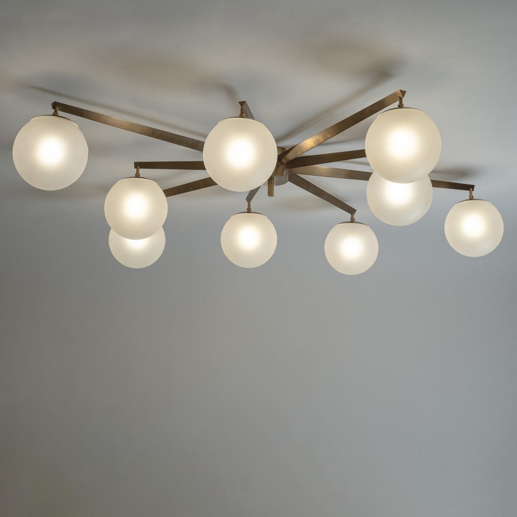 Angelo Lelii Stella A 9 Ceiling Light, circa 1960