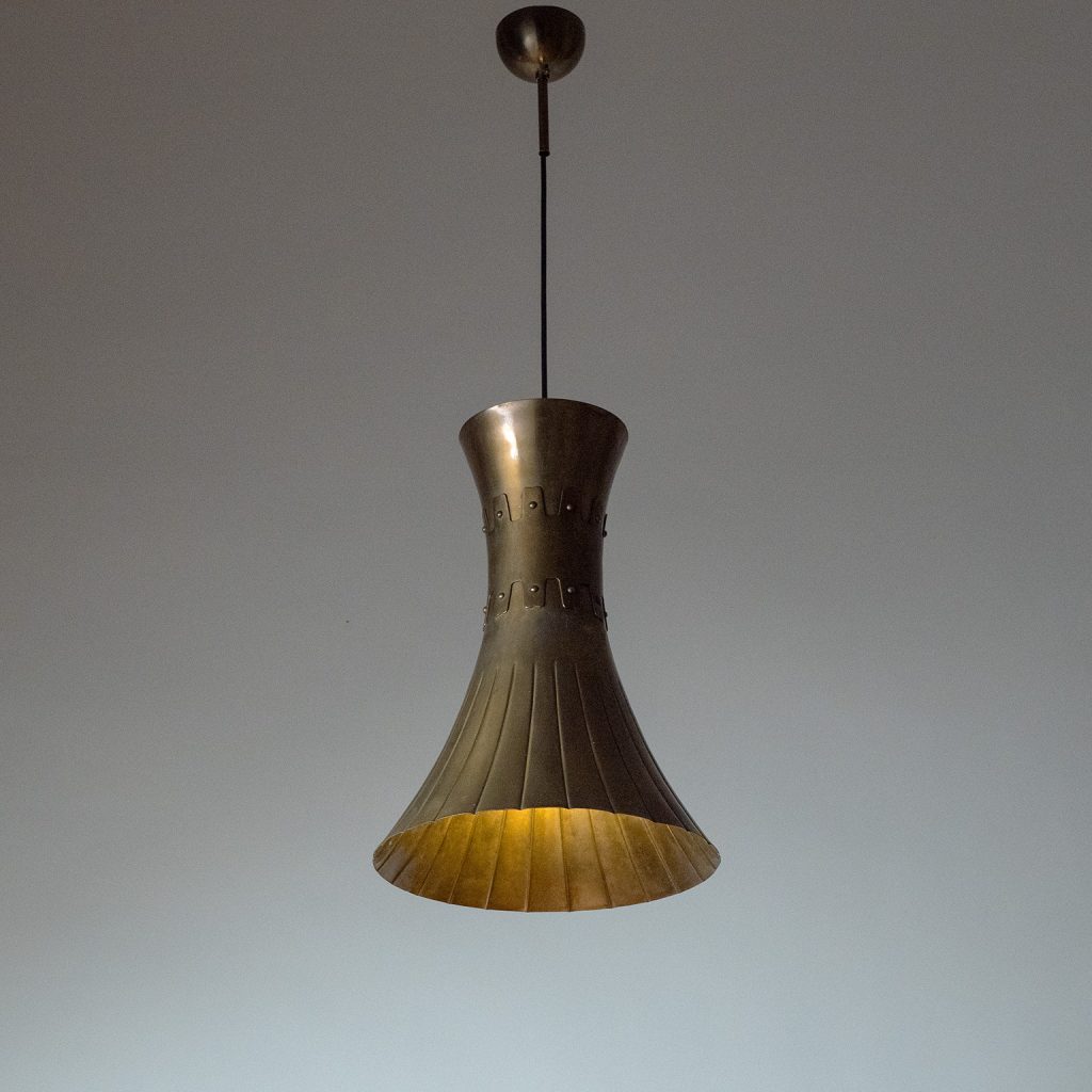 Large Harald Notini Brass Pendant, 1940s