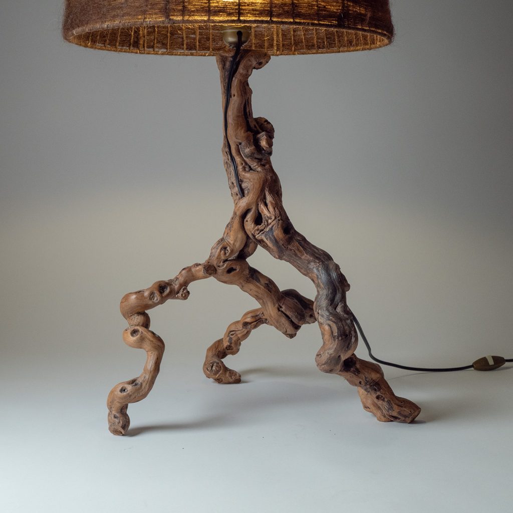 Large French Organic Table Lamp, 1970s
