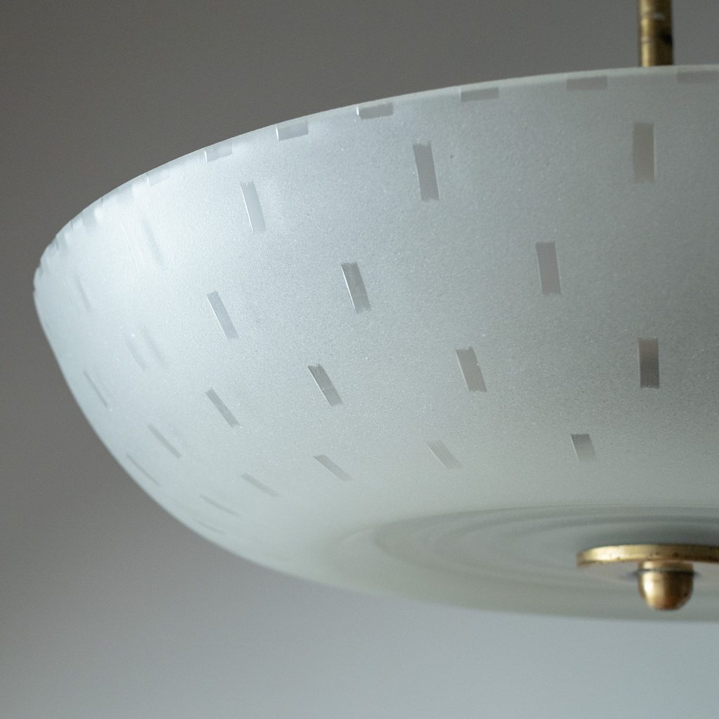 Swedish Cut Glass Ceiling Light, 1940s