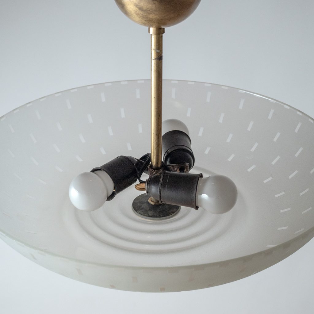 Swedish Cut Glass Ceiling Light, 1940s