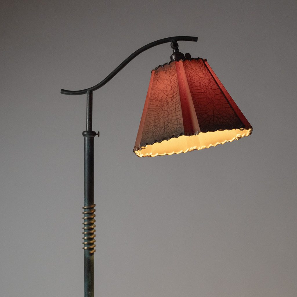 Swedish Patinated Brass and Paper Floor Lamp, circa 1930