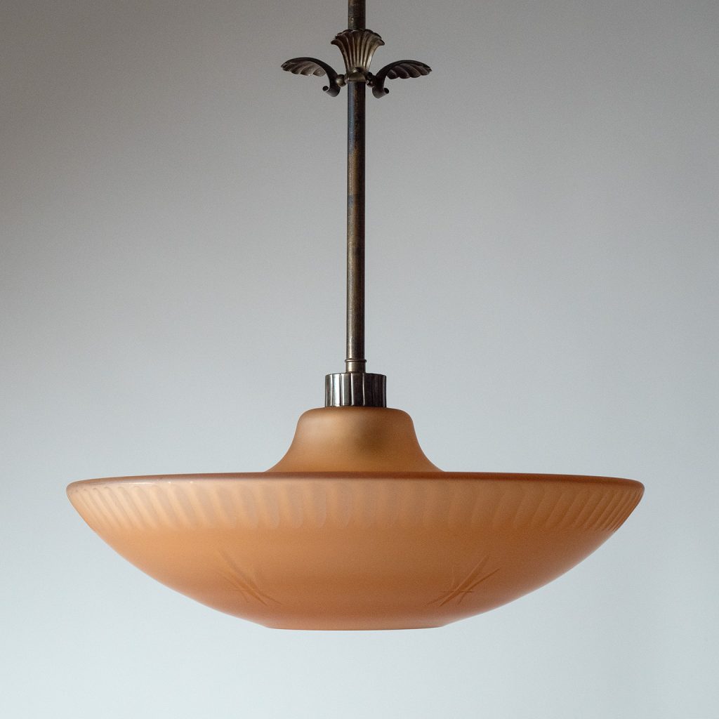 Large Harald Notini Havanna Glass Pendant, 1930s