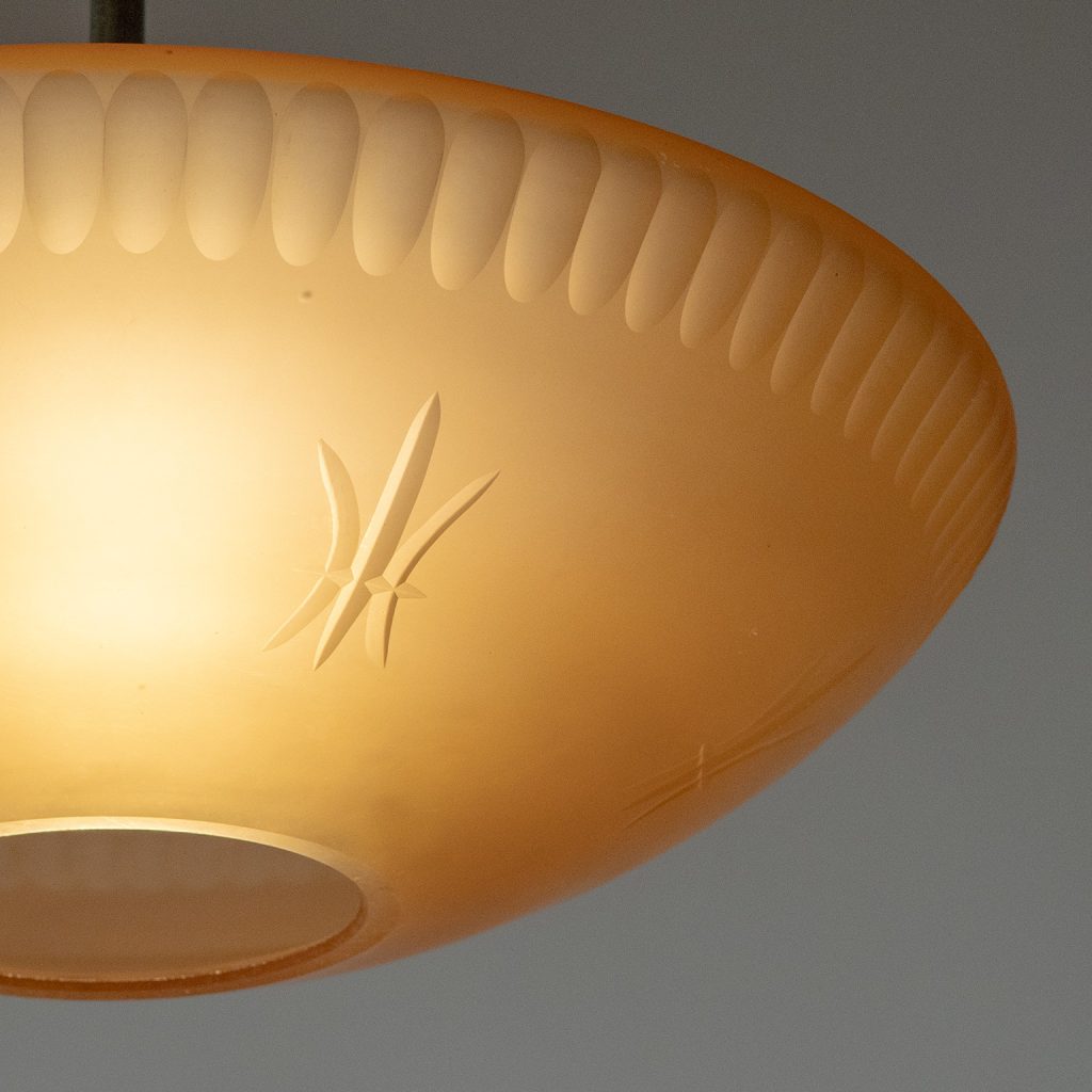 Large Harald Notini Havanna Glass Pendant, 1930s