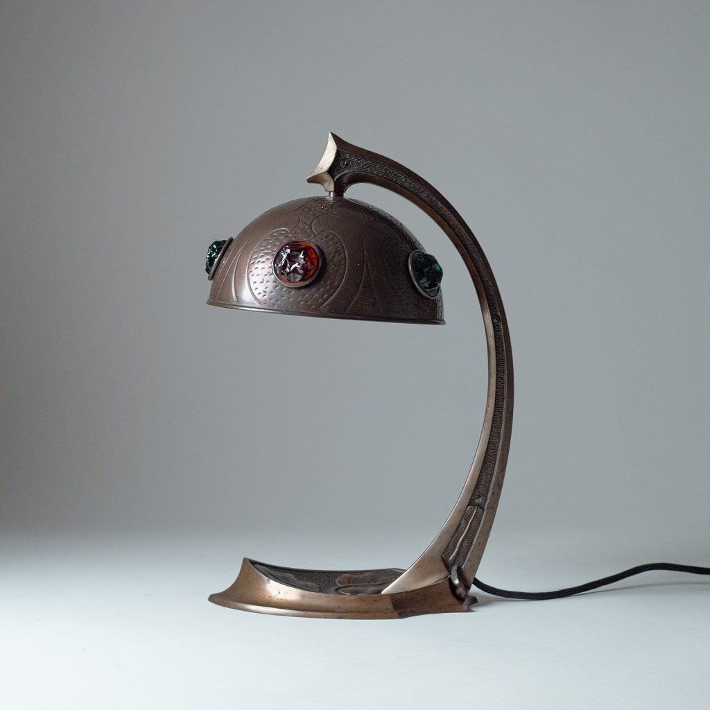 Art Nouveau Copper Desk Lamp, circa 1910