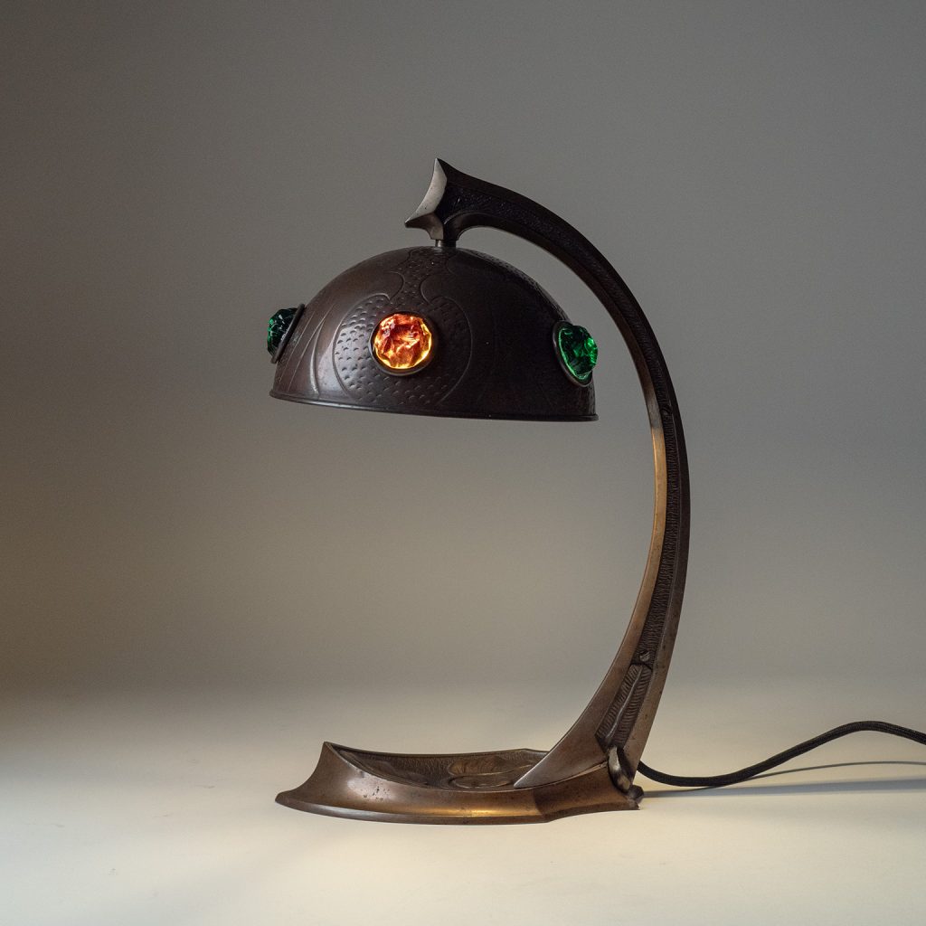 Art Nouveau Copper Desk Lamp, circa 1910