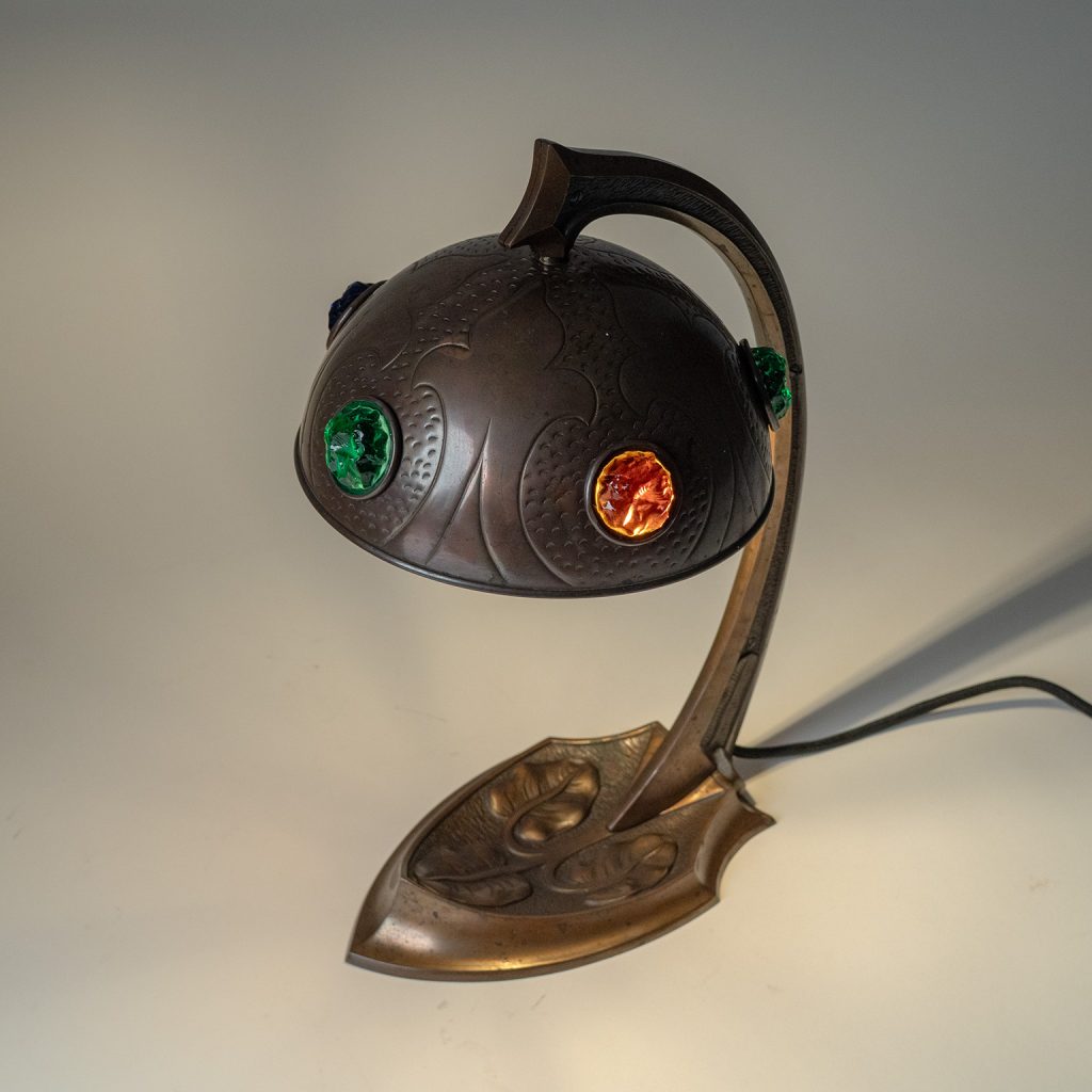 Art Nouveau Copper Desk Lamp, circa 1910