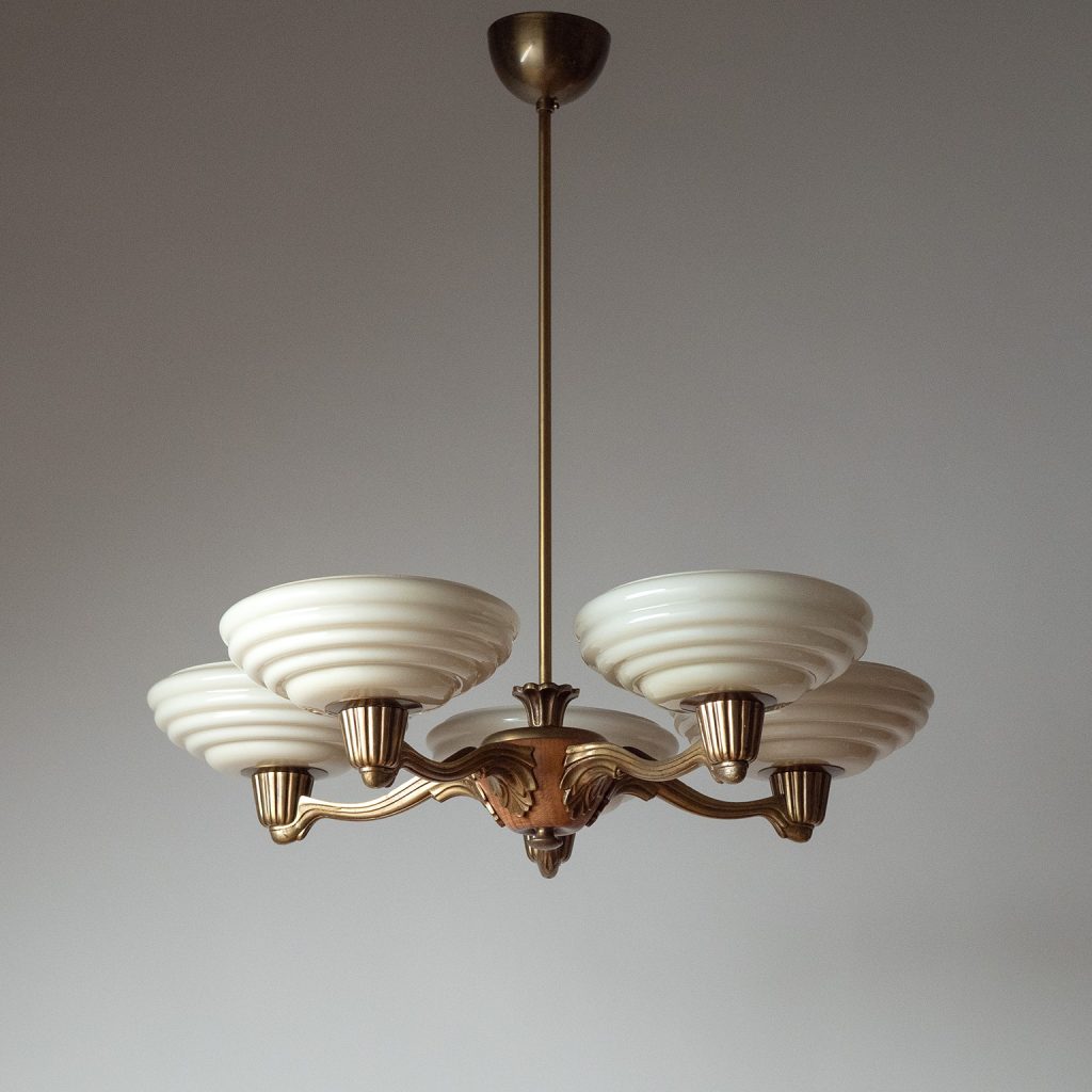 Swedish Art Deco Chandelier, 1930s