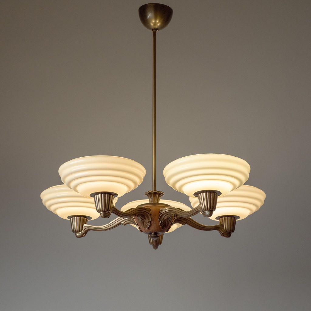 Swedish Art Deco Chandelier, 1930s