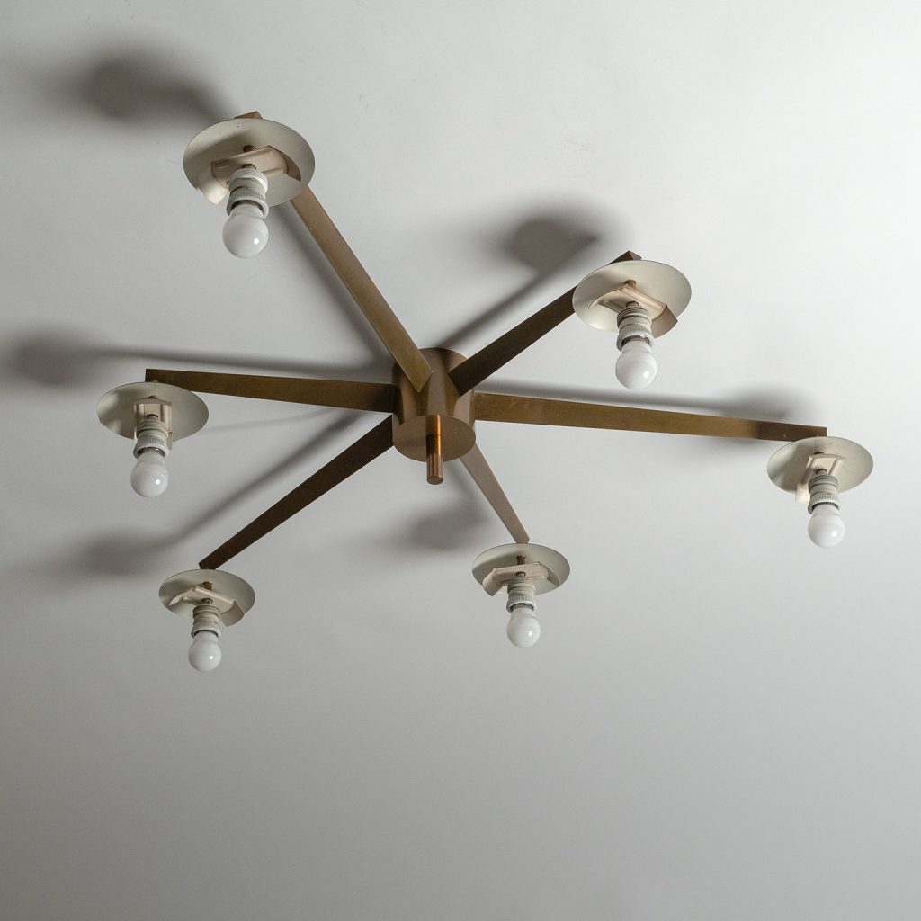 Angelo Lelii Stella A 6 Ceiling Light, circa 1960