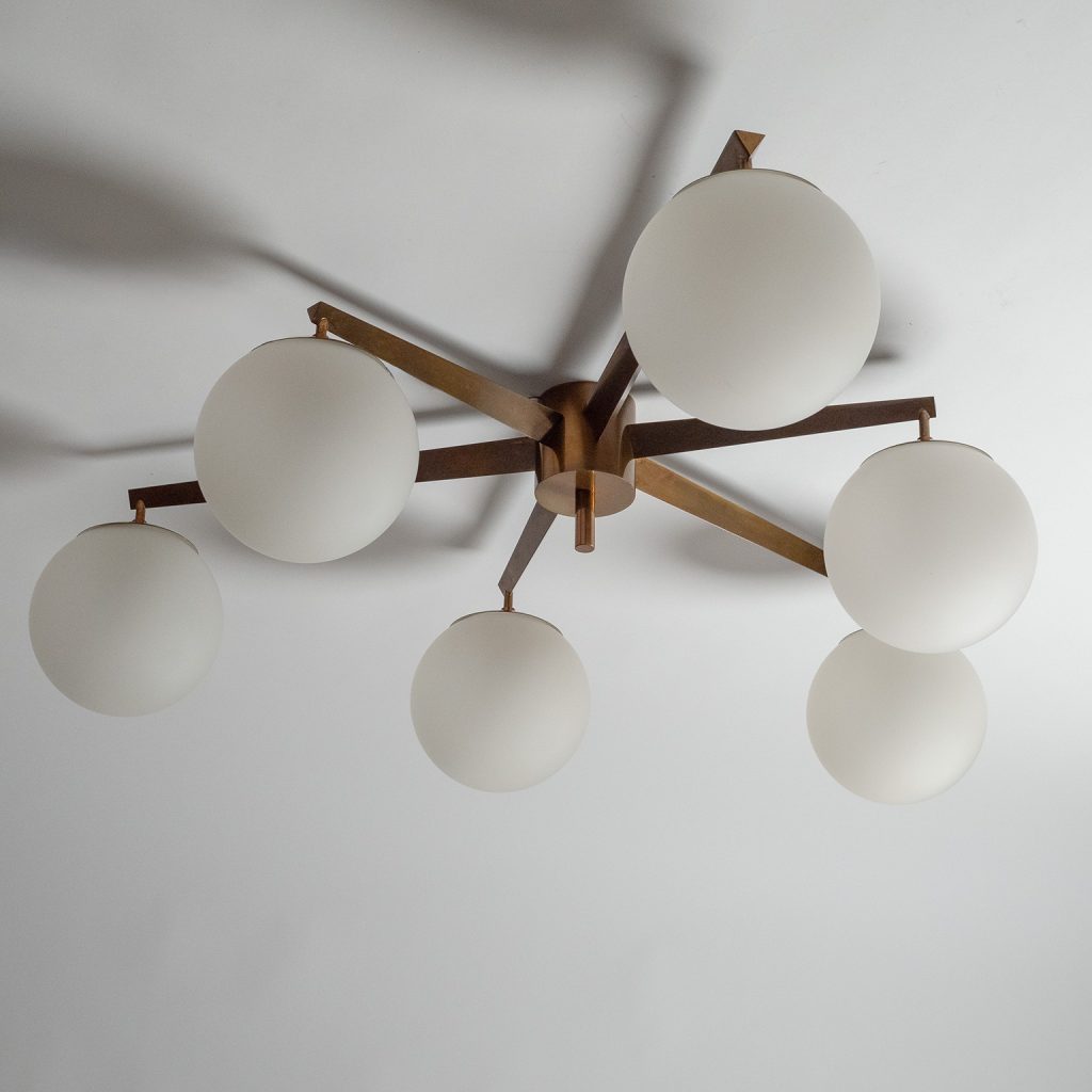 Angelo Lelii Stella A 6 Ceiling Light, circa 1960
