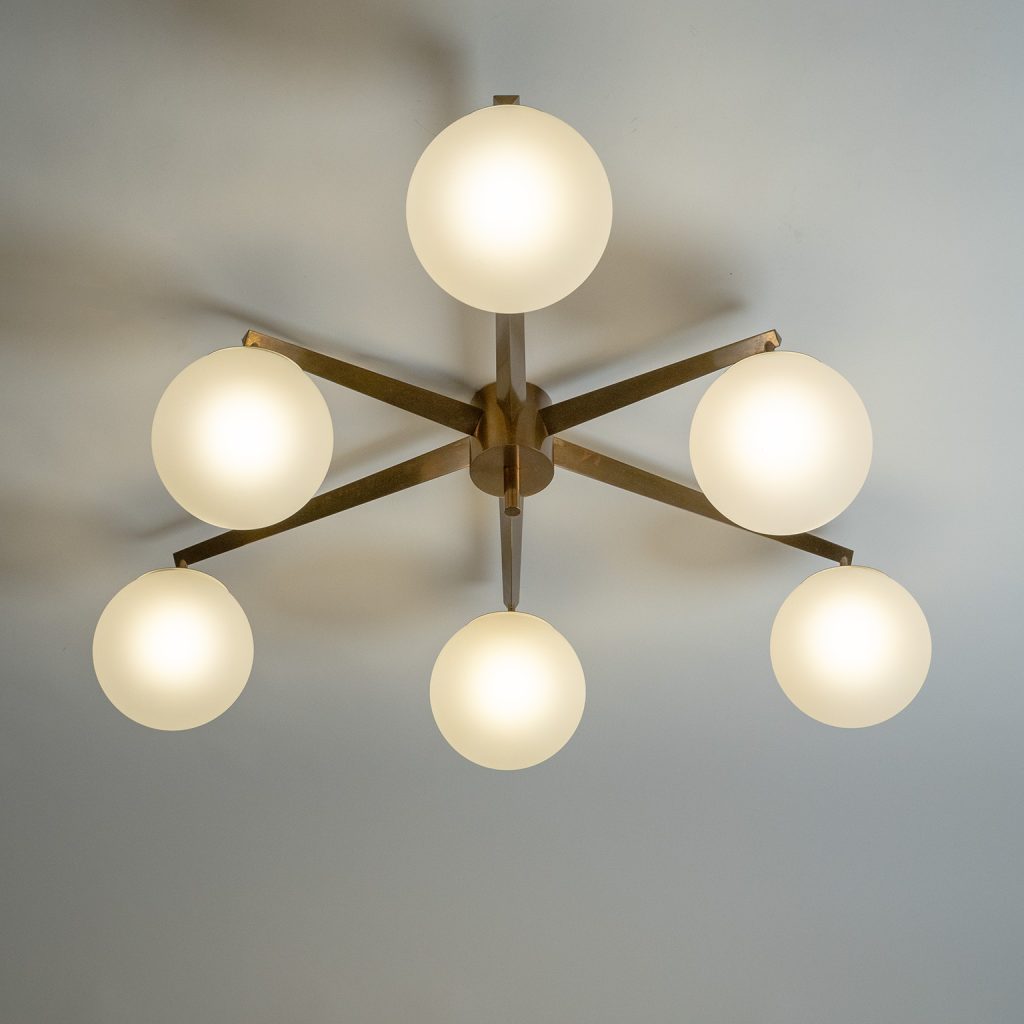 Angelo Lelii Stella A 6 Ceiling Light, circa 1960