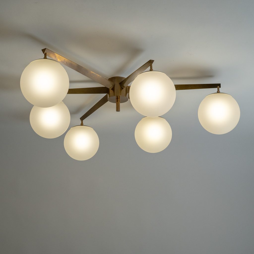 Angelo Lelii Stella A 6 Ceiling Light, circa 1960