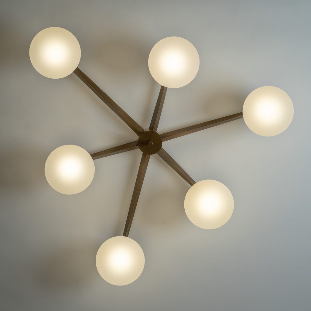 Angelo Lelii Stella A 6 Ceiling Light, circa 1960