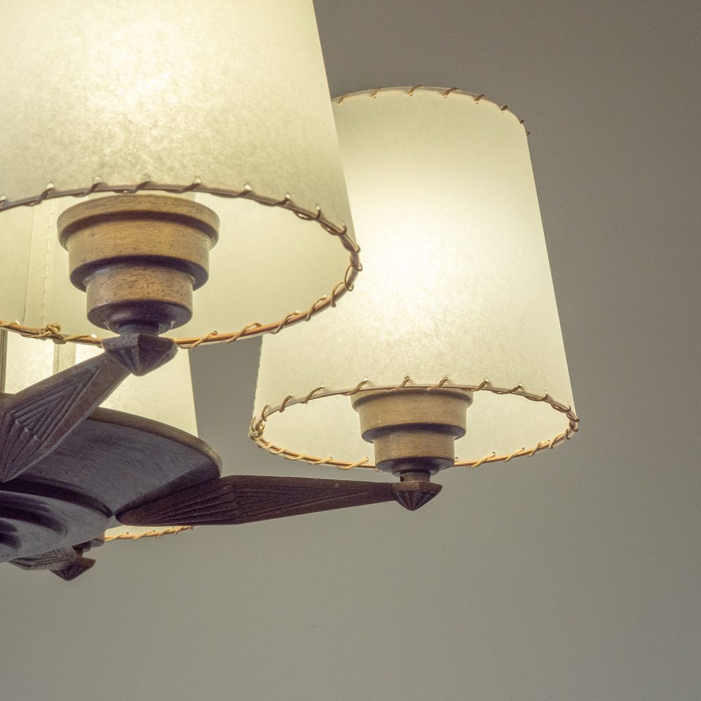 Patinated Brass Art Deco Chandelier, circa 1930