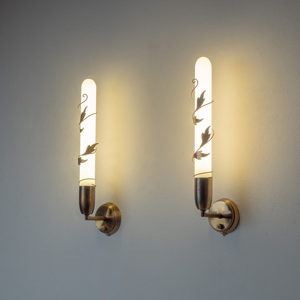 Danish Brass Wall Lights, 1940s