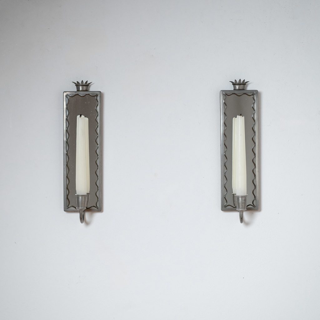 Swedish Grace Mirror Candle Sconces, 1930s
