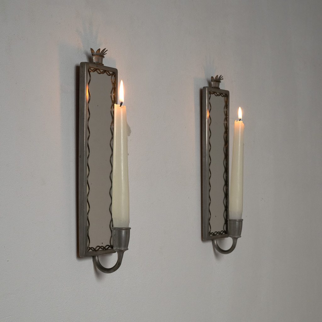 Swedish Grace Mirror Candle Sconces, 1930s