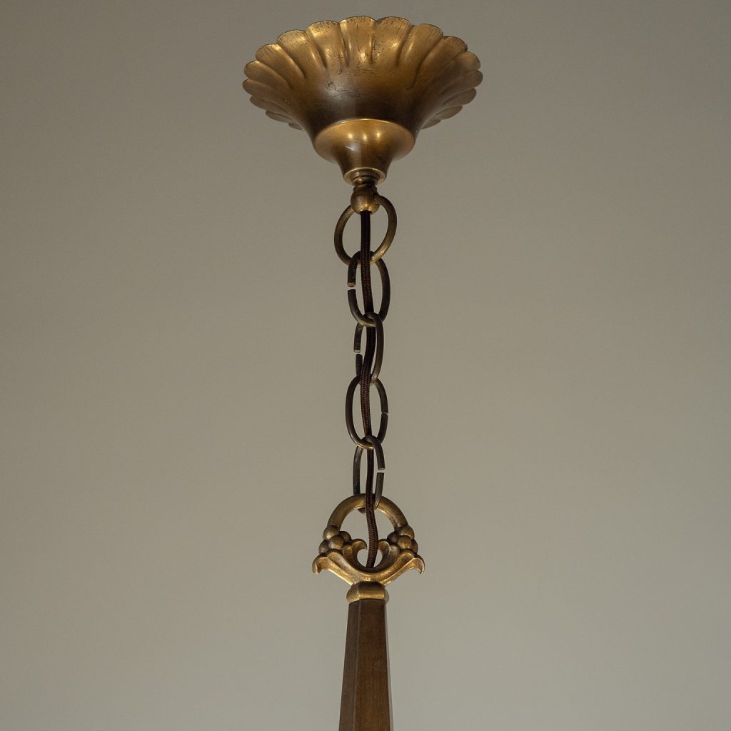 Swedish Grace Brass Chandelier, 1930s