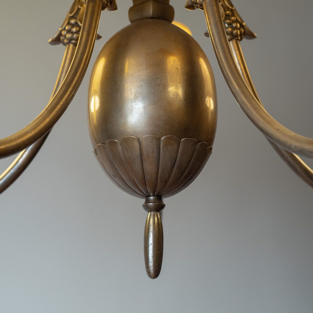 Swedish Grace Brass Chandelier, 1930s