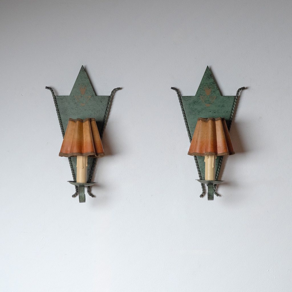 Swedish Patinated Iron Sconces, 1930s