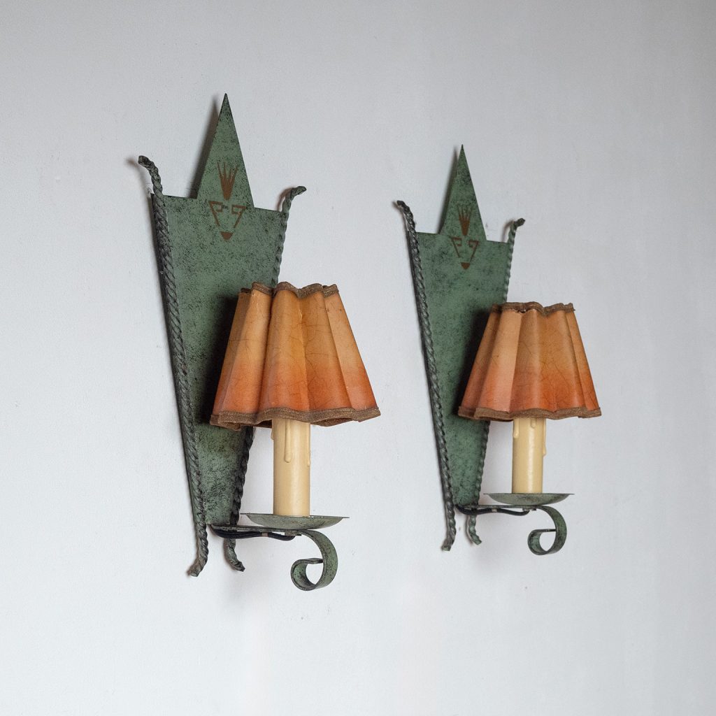 Swedish Patinated Iron Sconces, 1930s