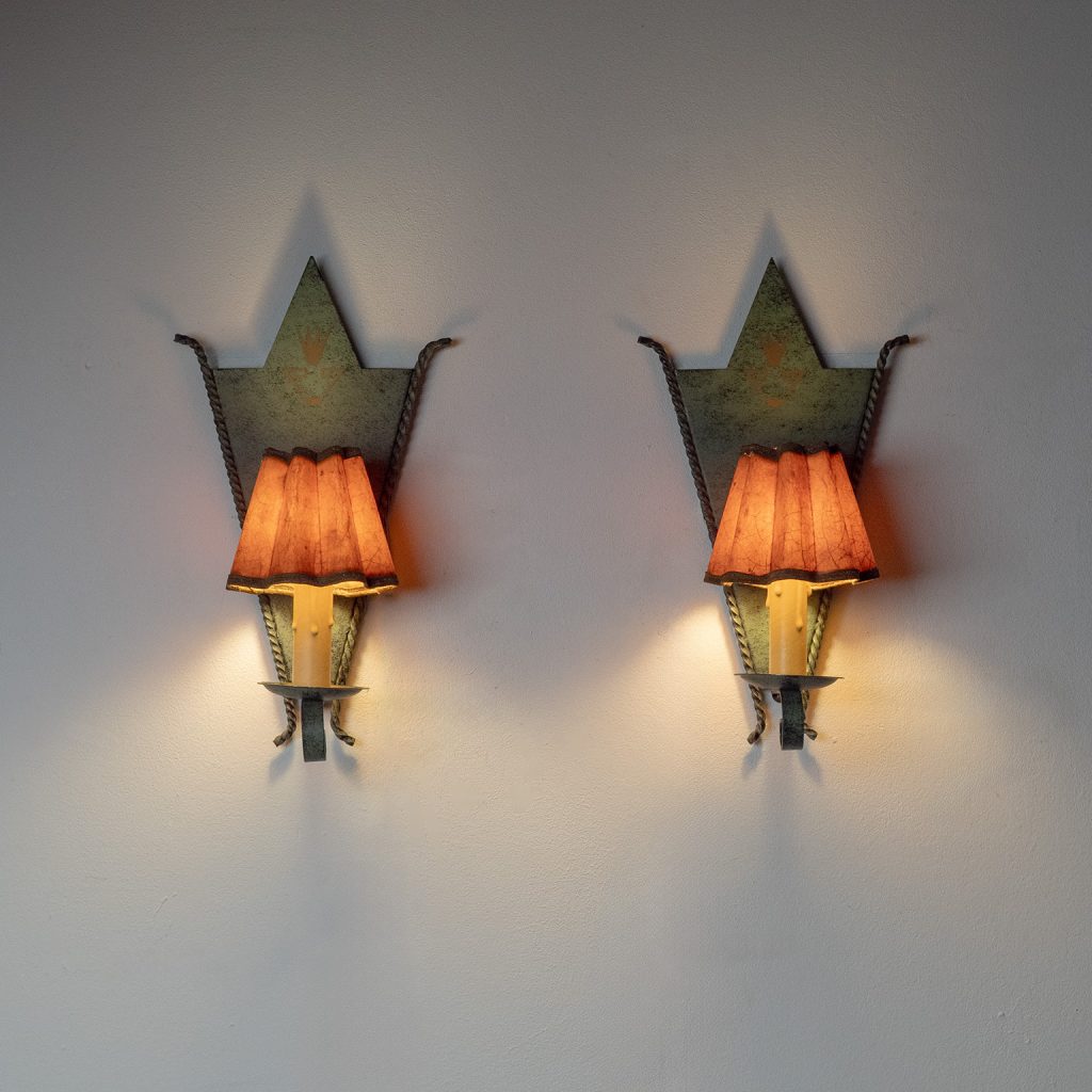 Swedish Patinated Iron Sconces, 1930s