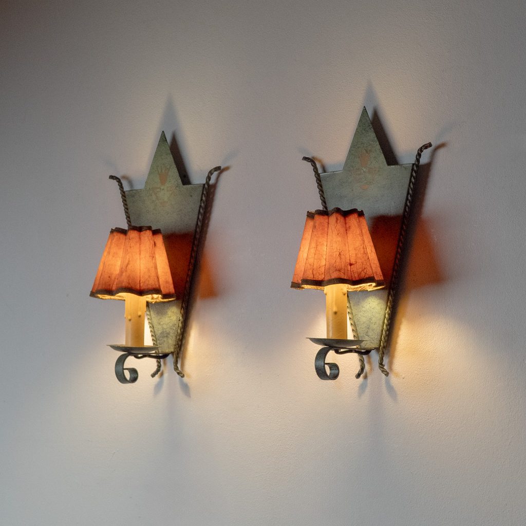 Swedish Patinated Iron Sconces, 1930s