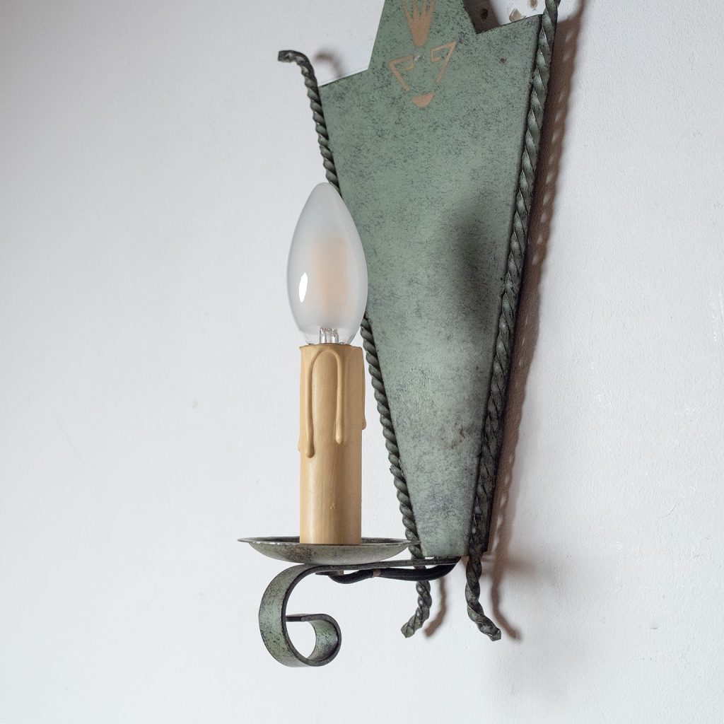 Swedish Patinated Iron Sconces, 1930s
