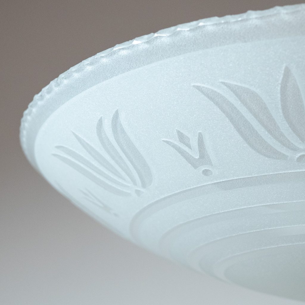 Swedish Glass And Brass Chandelier, 1940s