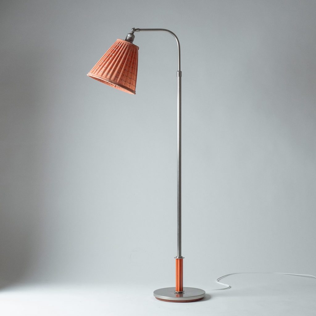 Swedish Art Deco Floor Lamp, circa 1940, Christian Bergh, Cebe