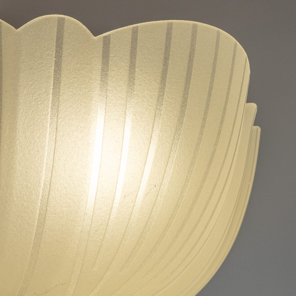 Swedish Art Deco Glass And Brass Chandelier, 1930s