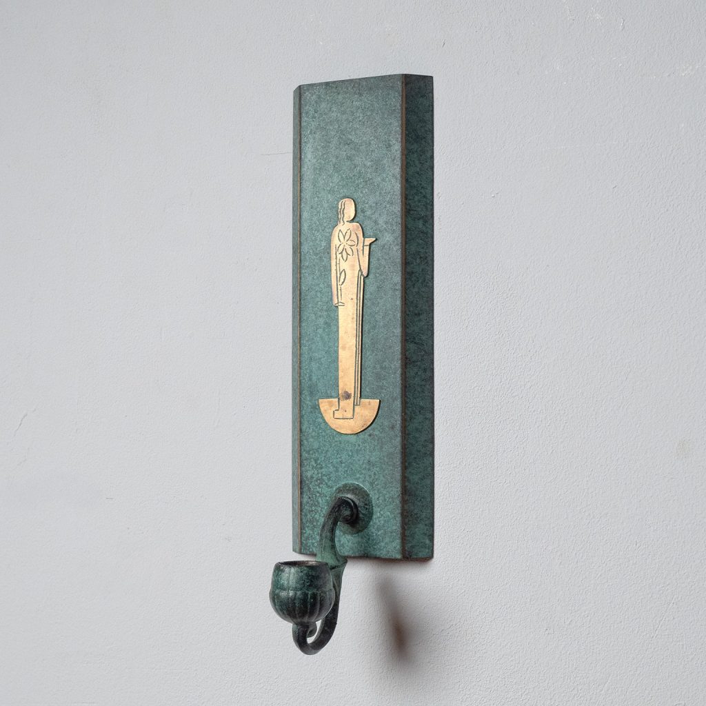 Swedish Grace Patinated Brass Candle Sconces, circa 1930