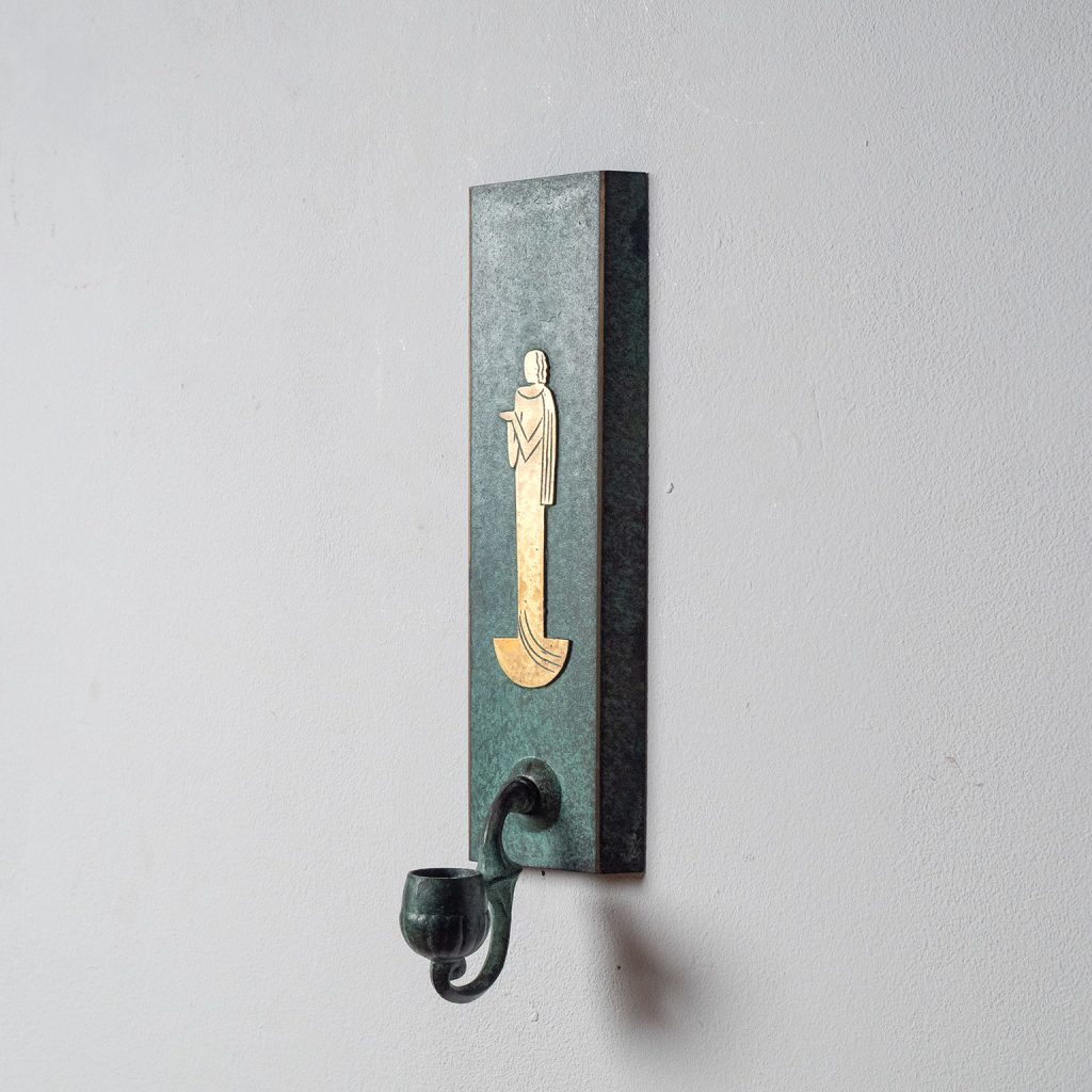 Swedish Grace Patinated Brass Candle Sconces, circa 1930
