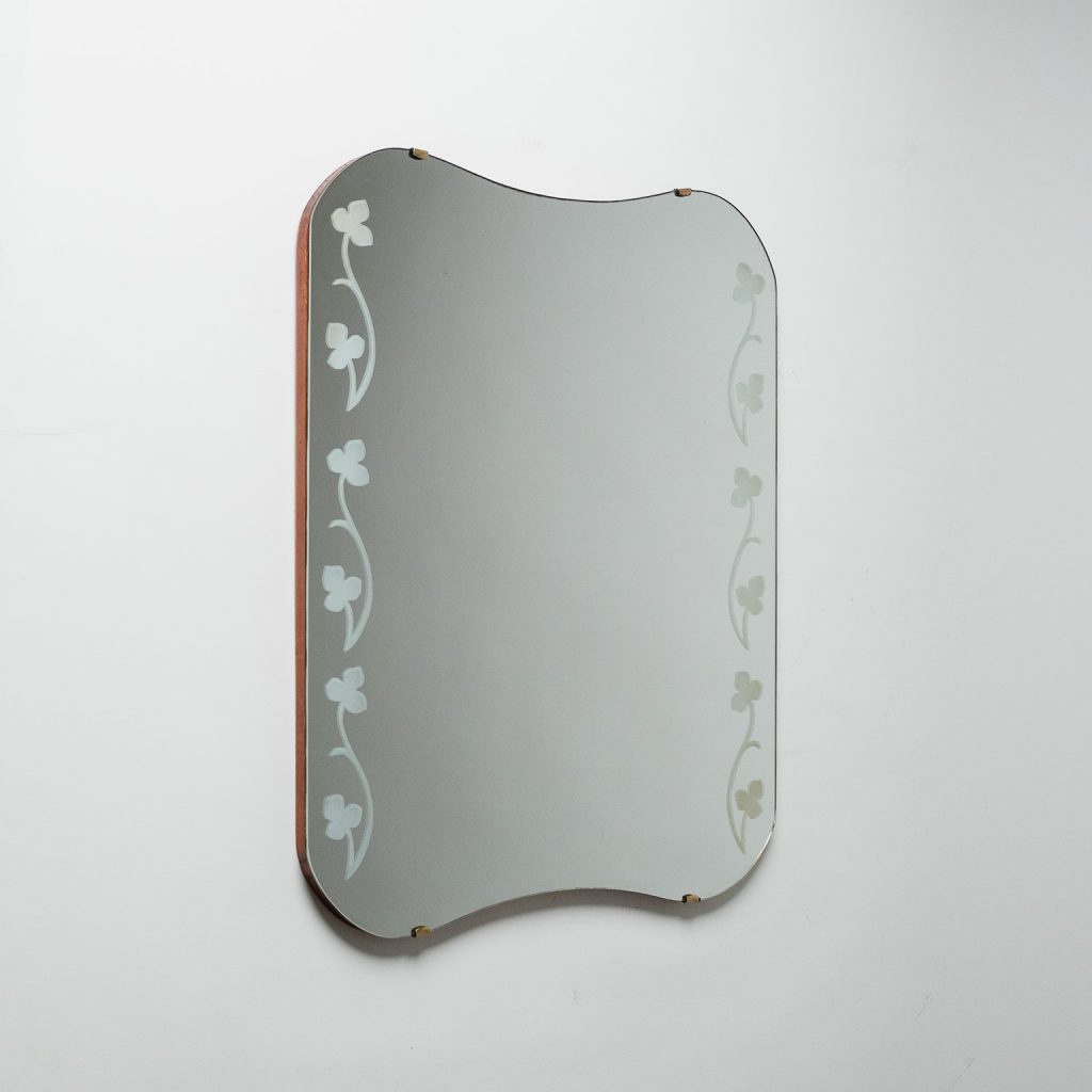 Swedish Etched Glass Mirror, 1940s