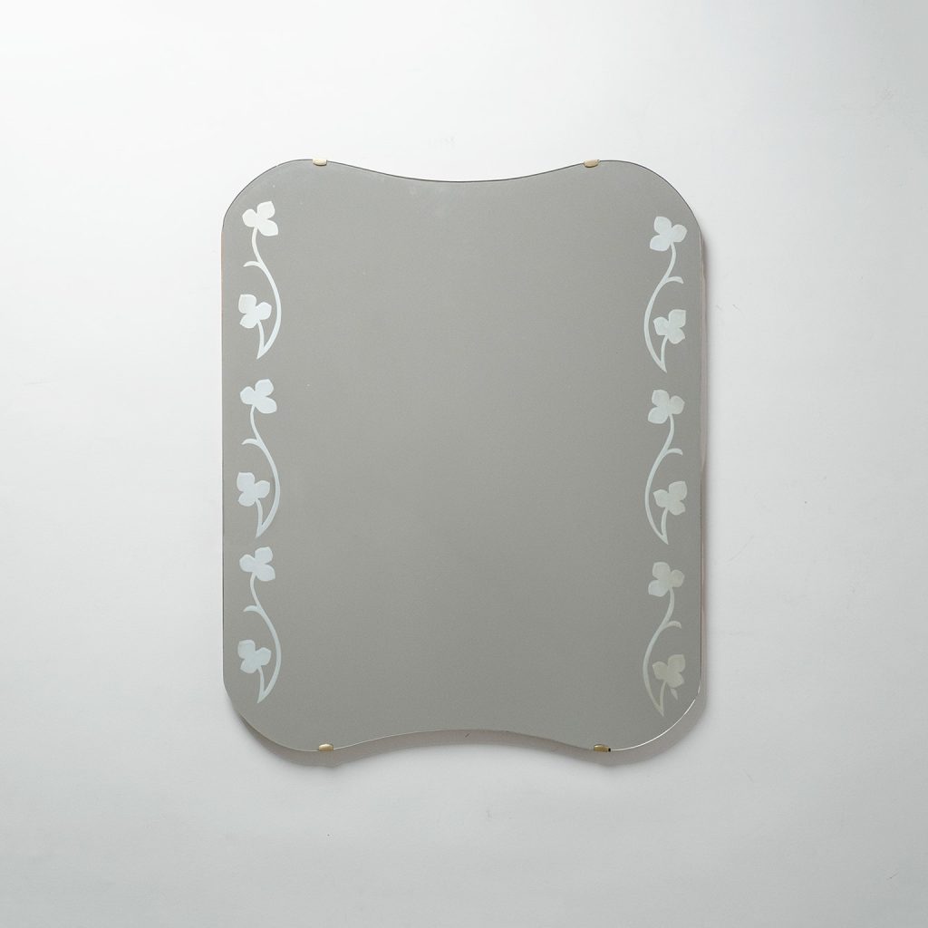 Swedish Etched Glass Mirror, 1940s