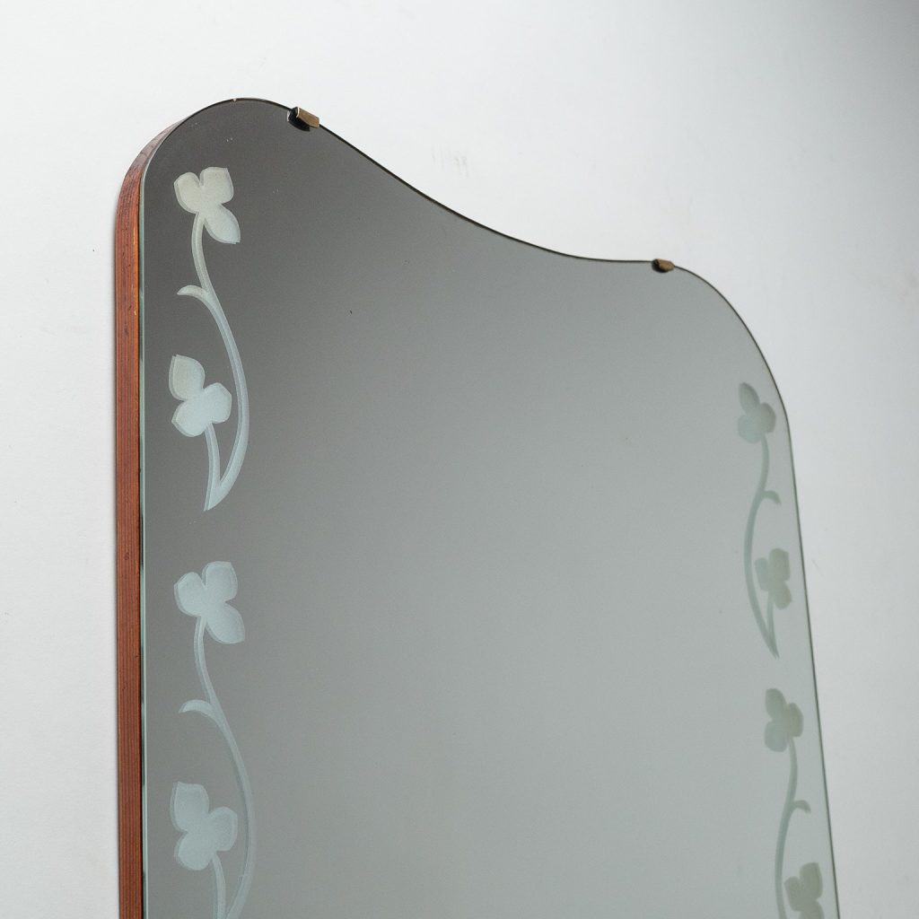 Swedish Etched Glass Mirror, 1940s