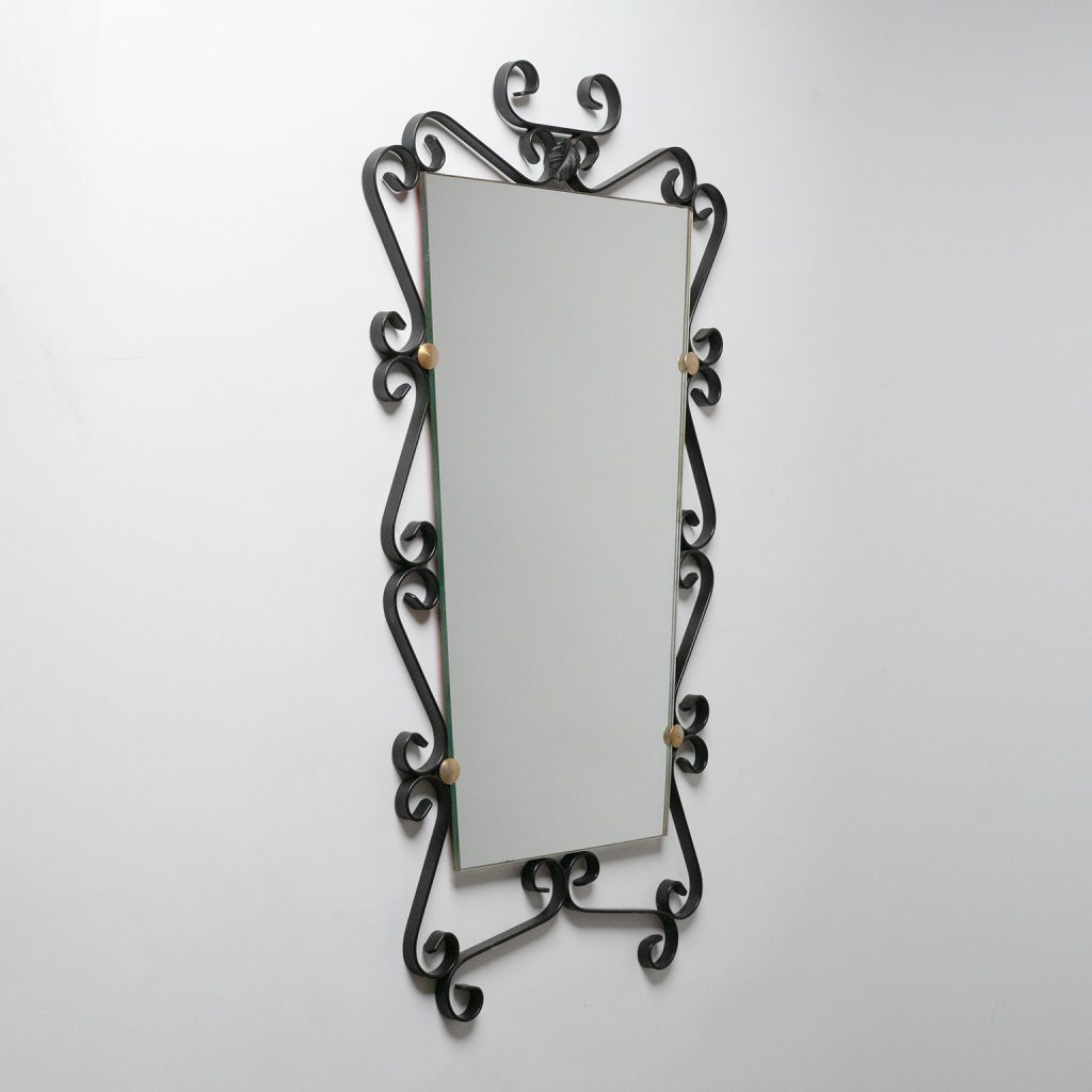 French Wrought Iron Mirror, 1960s
