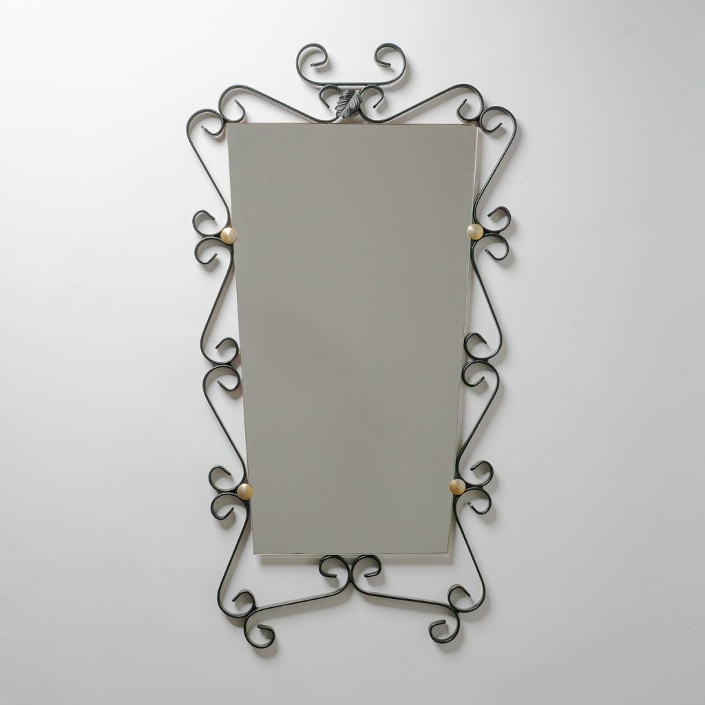 French Wrought Iron Mirror, 1960s