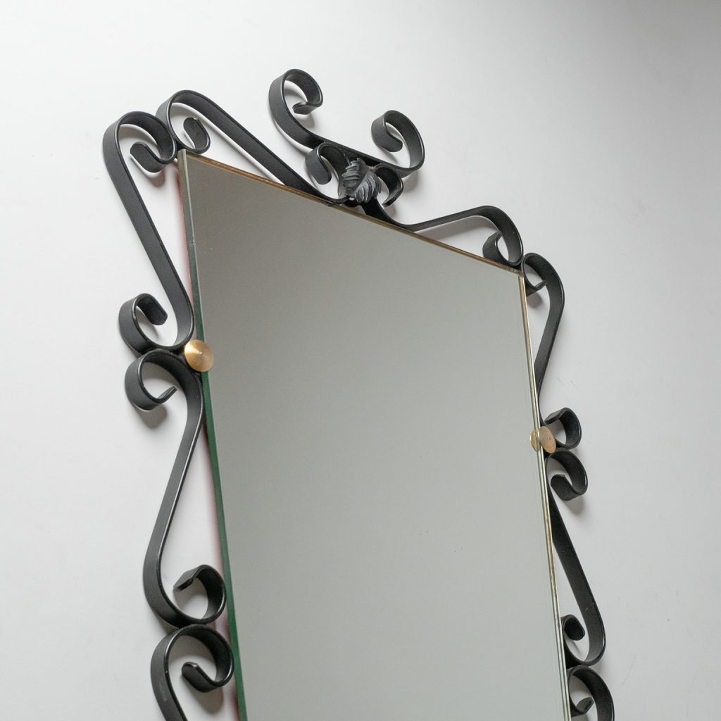 French Wrought Iron Mirror, 1960s